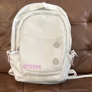 doTERRA Cream Backpack with Pink Logo